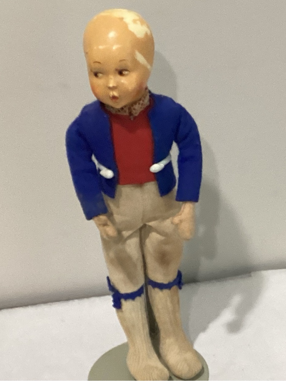 Antique Baitz doll 1920s-1930 9”s Tall Belgium boy,composition head - Picture 6 of 7
